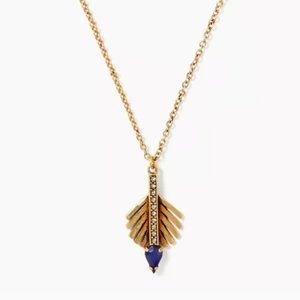 Banana Republic Feather Crystal Drop Necklace NWT